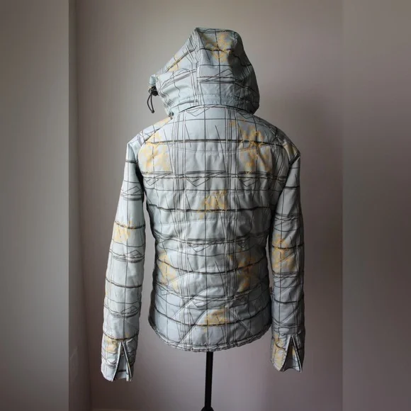 Women's e408 Ski & Snow Jacket in Blue with Yellow Flowers - Size M - Picture 15 of 16